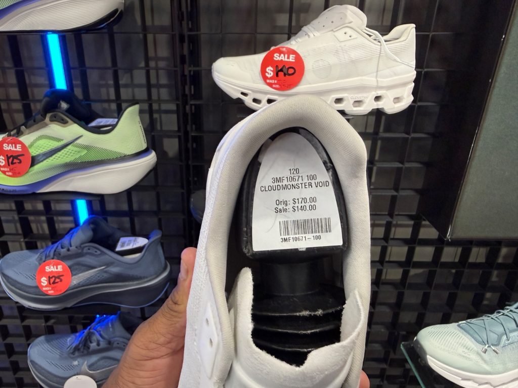 On Cloudmonster Void White Hits JD Sports for $140