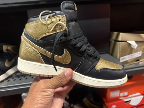 Air Jordan 1 Retro High OG Black Metallic Gold at $45
