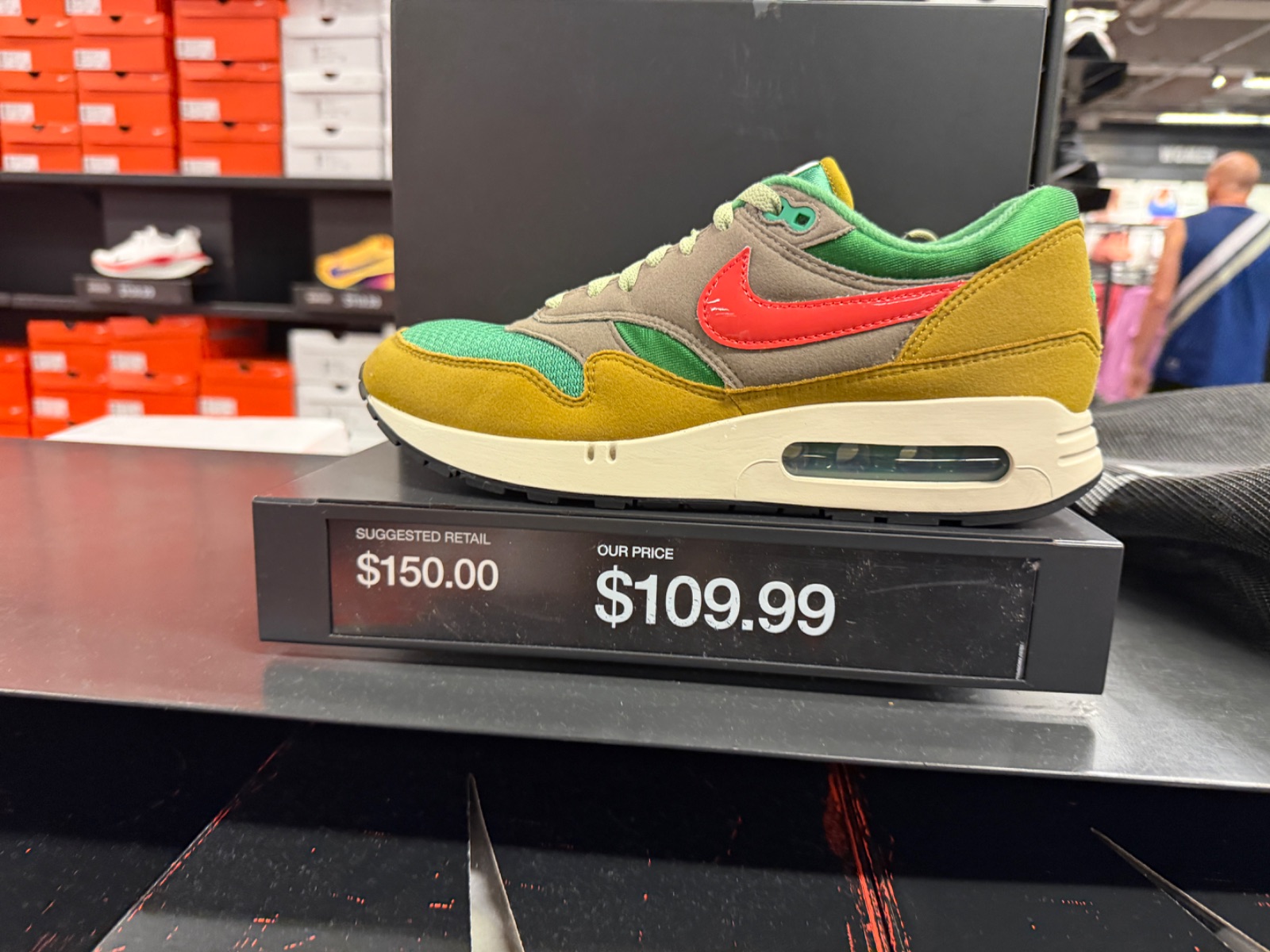 Nike Air Max 1 ’86 PRM at Nike Factory Store — Premium Outlets International Drive · Aug 26, 2026