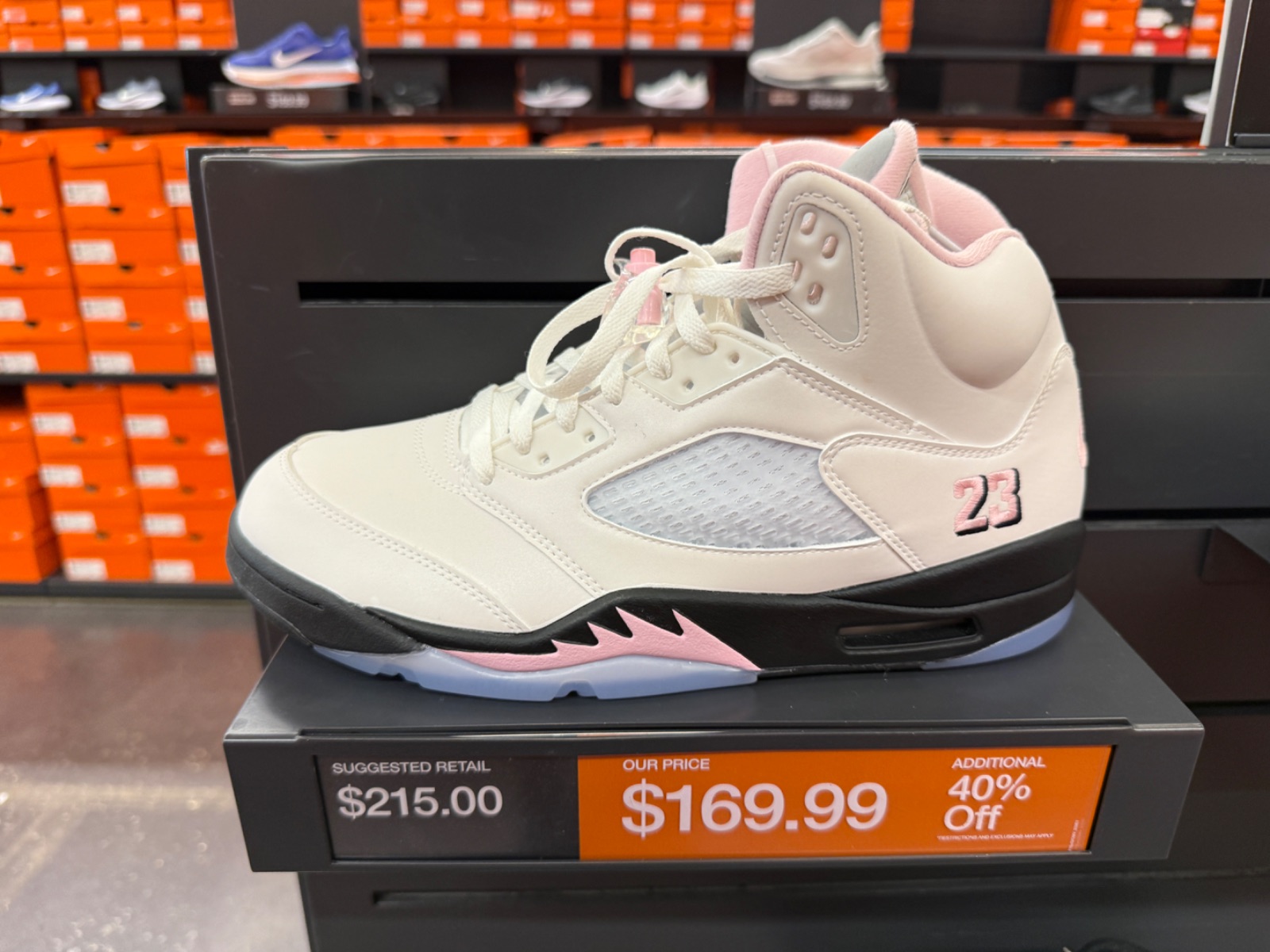 Air Jordan 5 Medium Soft Pink Hits Outlet with Extra 40% Off at Nike Factory Store — Celebration
