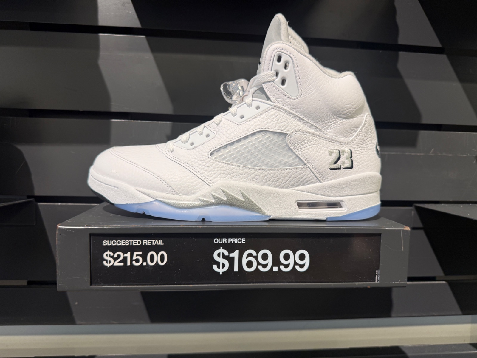 Jordan 5 Retro White Metallic Marked Down to $169.99 at Nike Factory Store — Premium Outlets International Drive