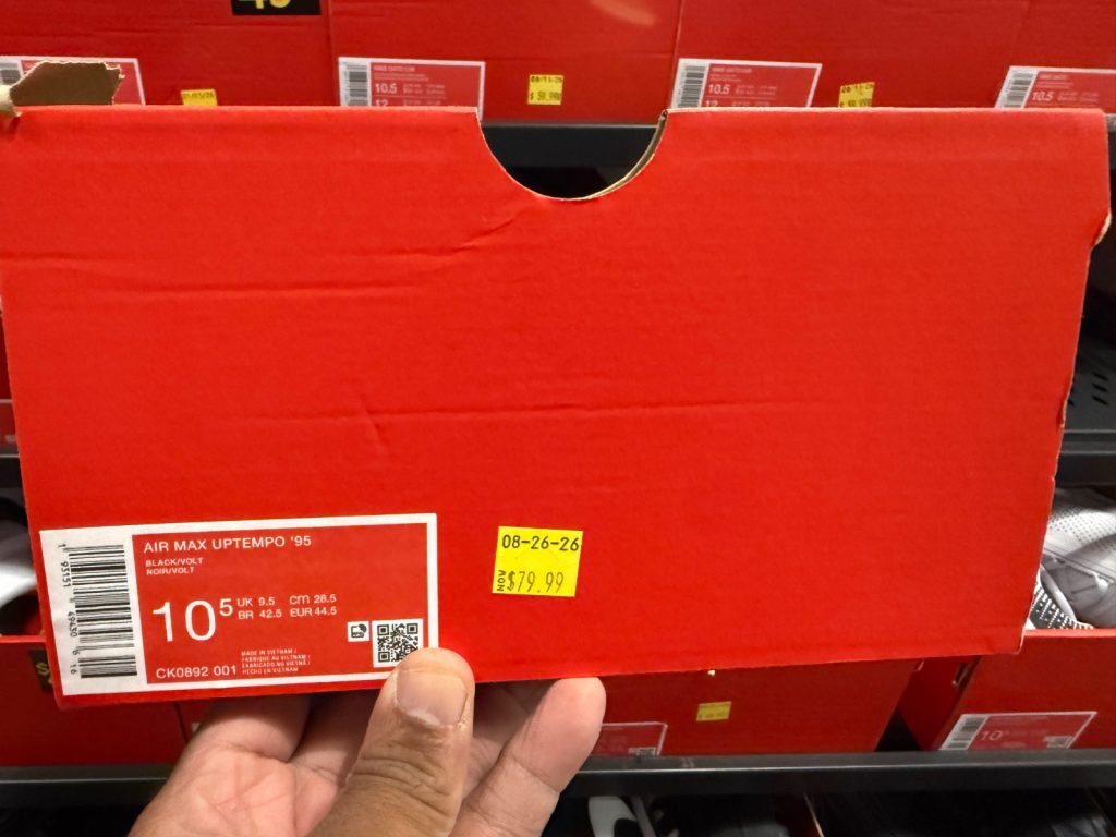 Air Max Uptempo 95 Black Volt Cut-Box Special Hits $79.99