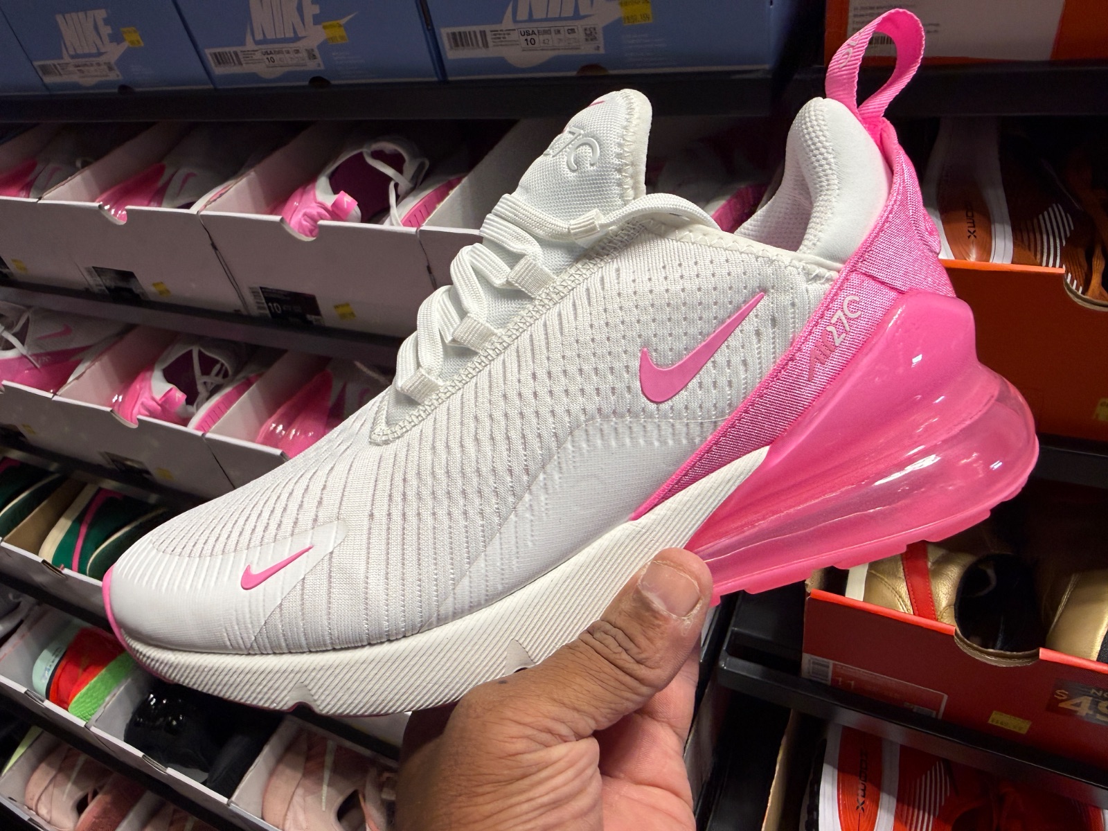 GS Nike Air Max 270 White/Pink Hits $69.99 at The Loop at Nike Clearance Store — Kissimmee