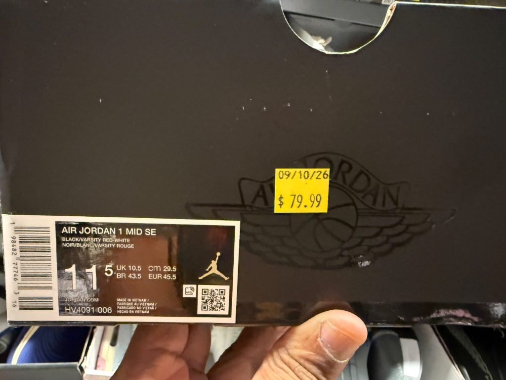 Jordan 1 Mid Patent Bred Toe Hits Outlet for $79.99