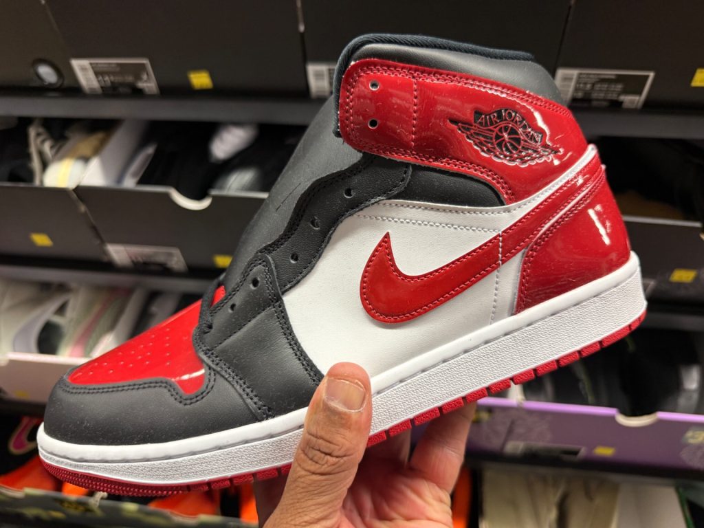 Jordan 1 Mid Patent Bred Toe Hits Outlet for $79.99