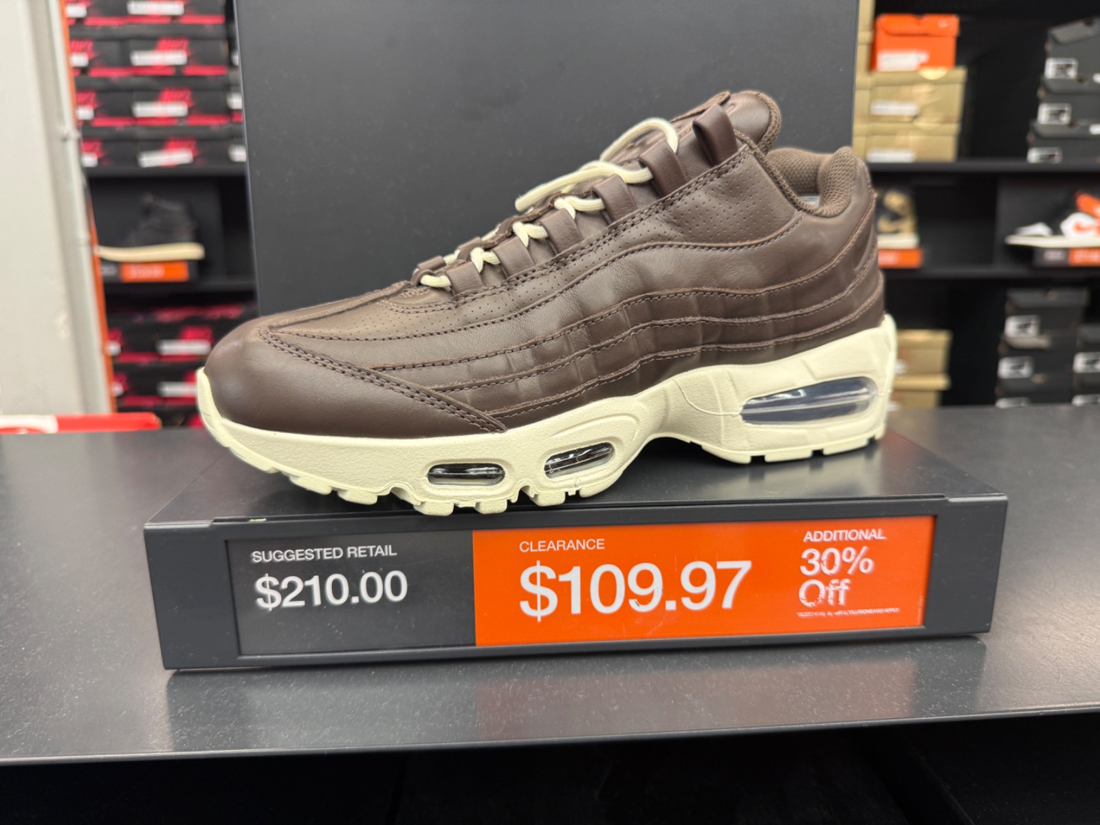 Nike Air Max 95 QS Big Bubble Baroque Brown Leather at Nike Factory Store — Premium Outlets Vineland · Sep 25, 2026
