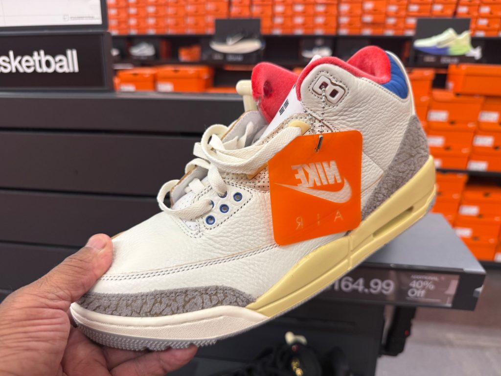 Jordan 3 White/Black-Sport Royal Hits $100 at Outlet