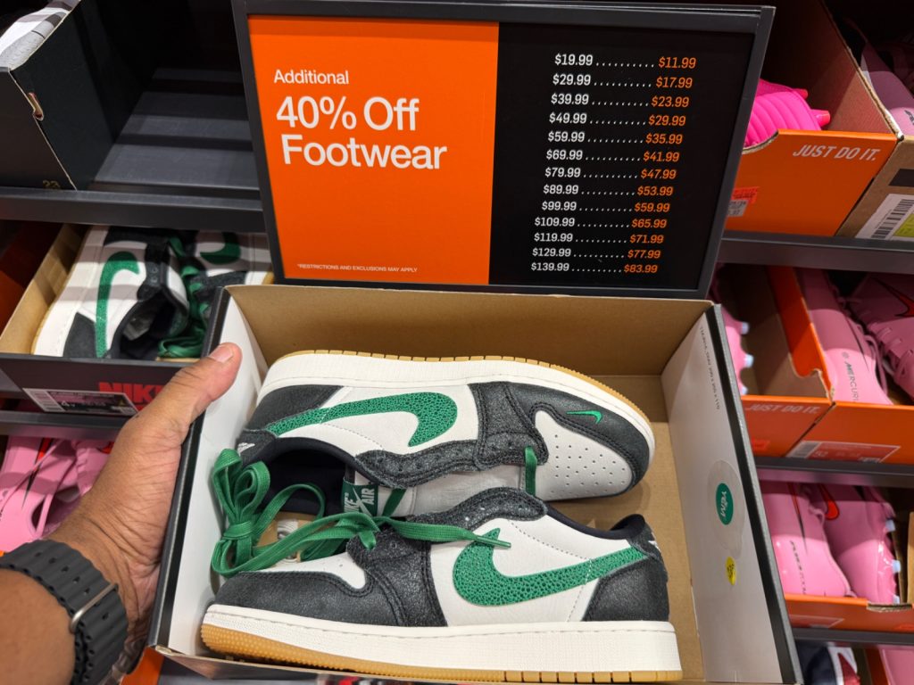 GS Jordan 1 Low OG Pine Green Drops to $89.99 Plus 30% Off