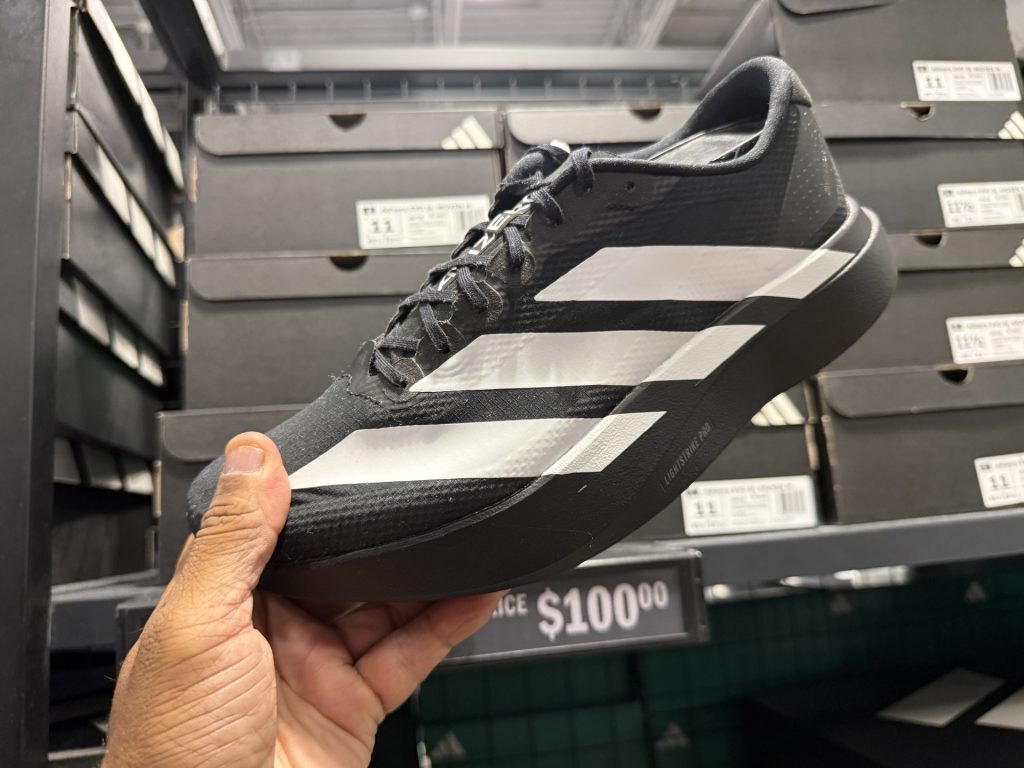 adidas Adizero Evo SL Woven Spotted at Vineland for $100
