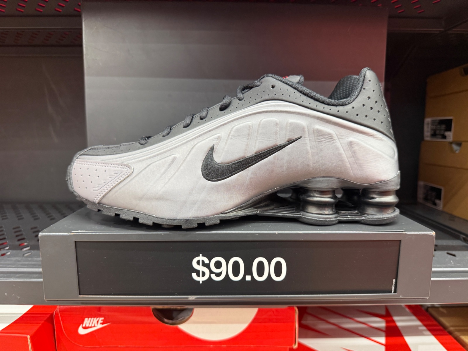 Nike Shox R4 Black Drops to $90 in Celebration Bin at Nike Factory Store — Celebration