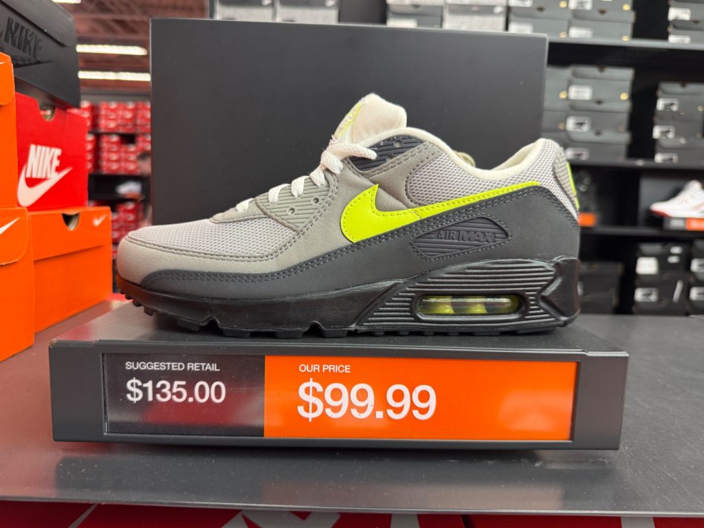 Nike Air Max 90 Neon Hits Vineland Outlet at $99.99