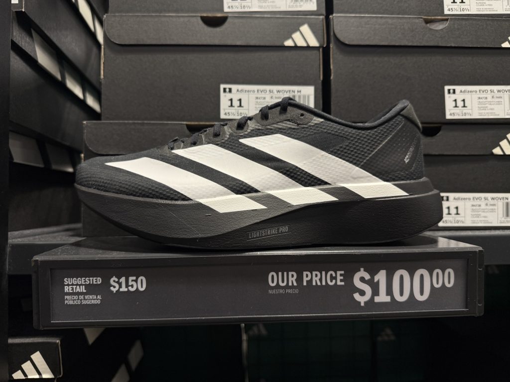 adidas Adizero Evo SL Woven Spotted at Vineland for $100